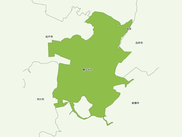 千葉県鎌ケ谷市のイラスト地図